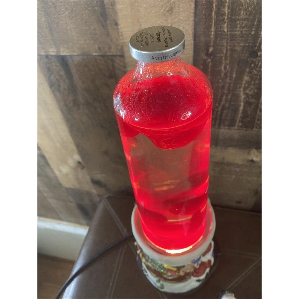Vintage 1990s Creative Motion Christmas Lava Lamp Snowman & Santa Claus‎ Scene